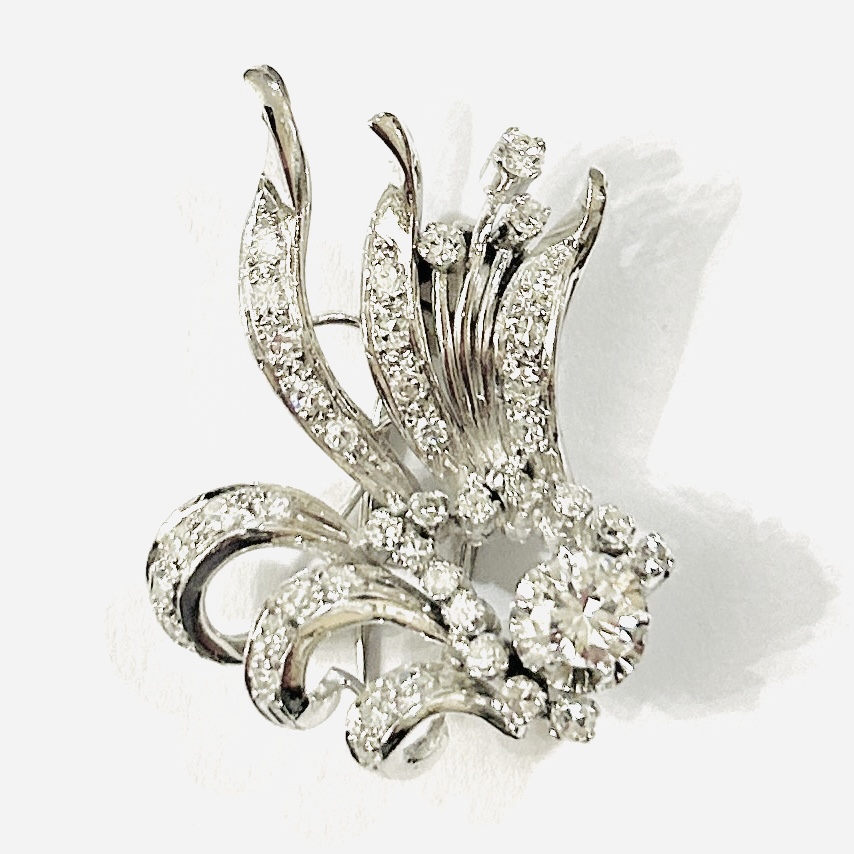 Starožitná brož s diamanty 1,52 ct